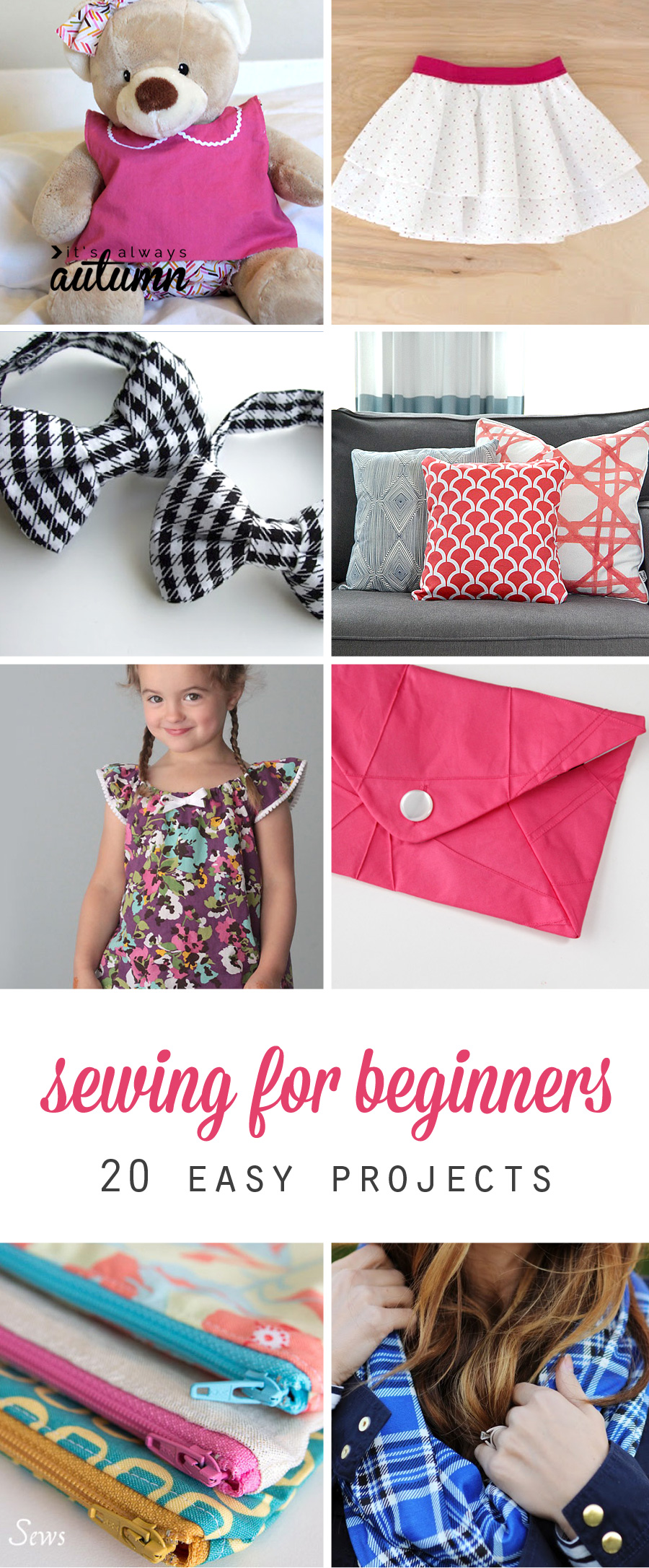 20 easy sewing projects for beginners - It's Always Autumn