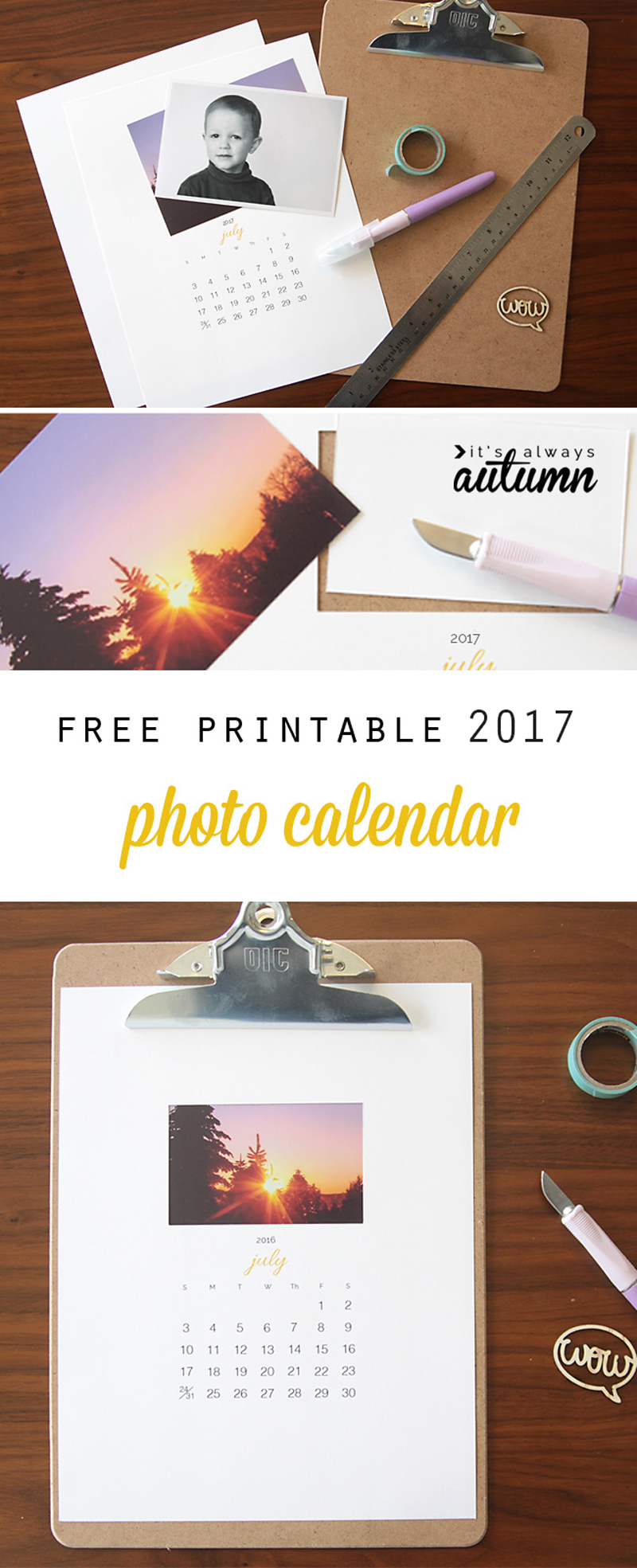 free printable 2017 photo calendar {easy DIY gift} - It's ...

