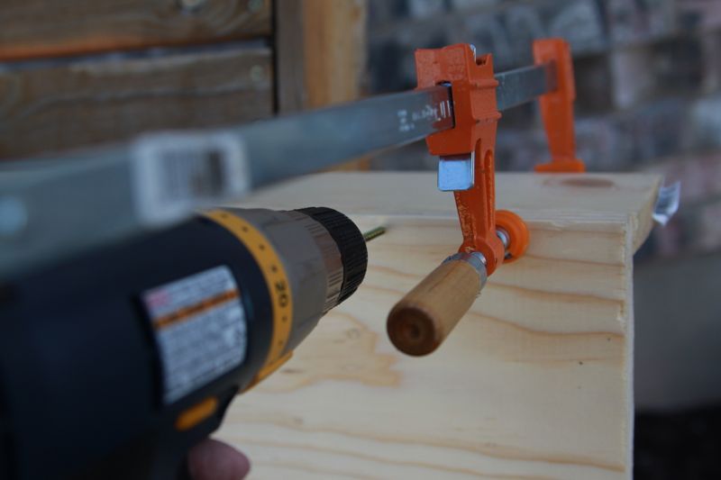 Drilling holes in wood shelf