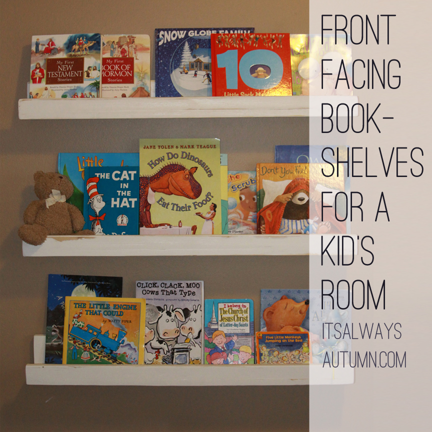 front facing bookshelves full of picture books