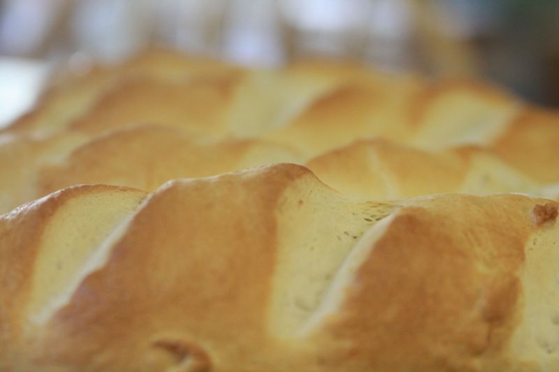 A close up of homemade french bread