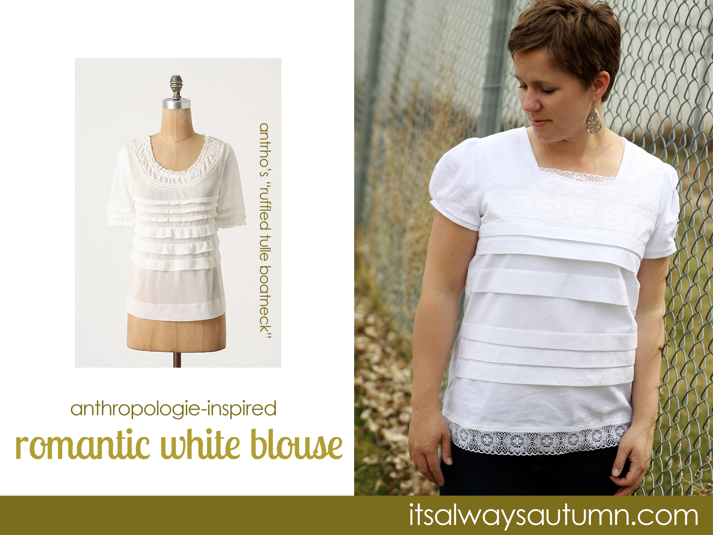 white anthropologie inspired blouse