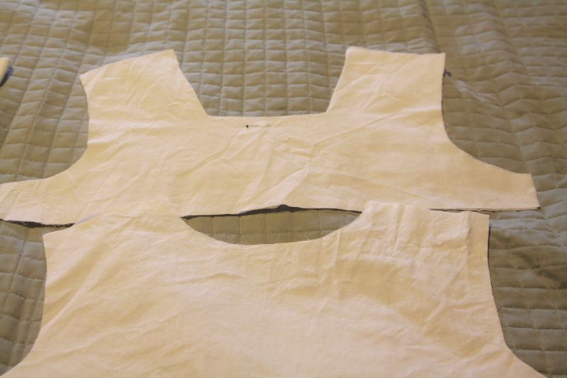 Front and back bodice pieces