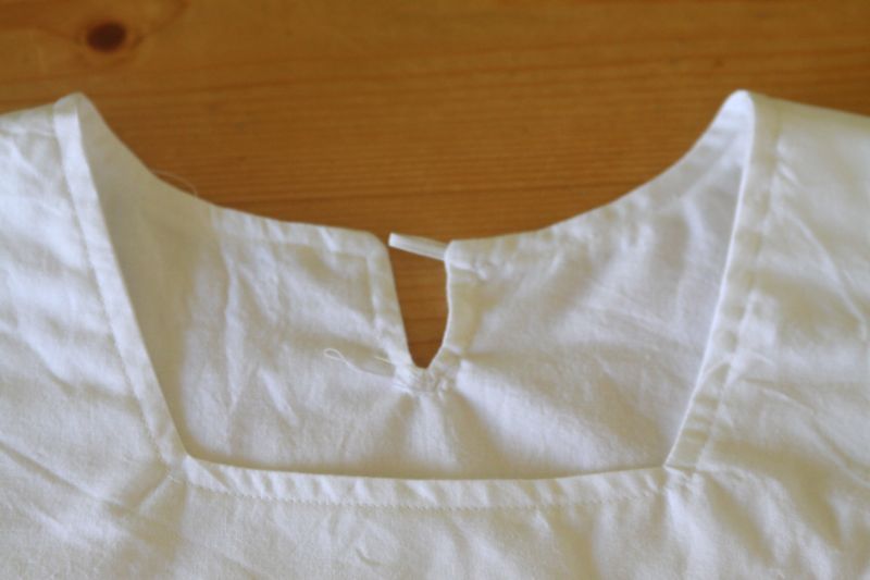 Finished neckline of Anthropologie inspired blouse
