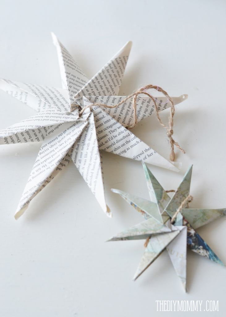 How to decorate with books and book pages - how to make book paper stars