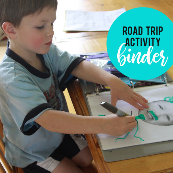 Keep kids happy on long car roads with a DIY road trip binder full of coloring and activity pages. Things for kids to do on a road trip.