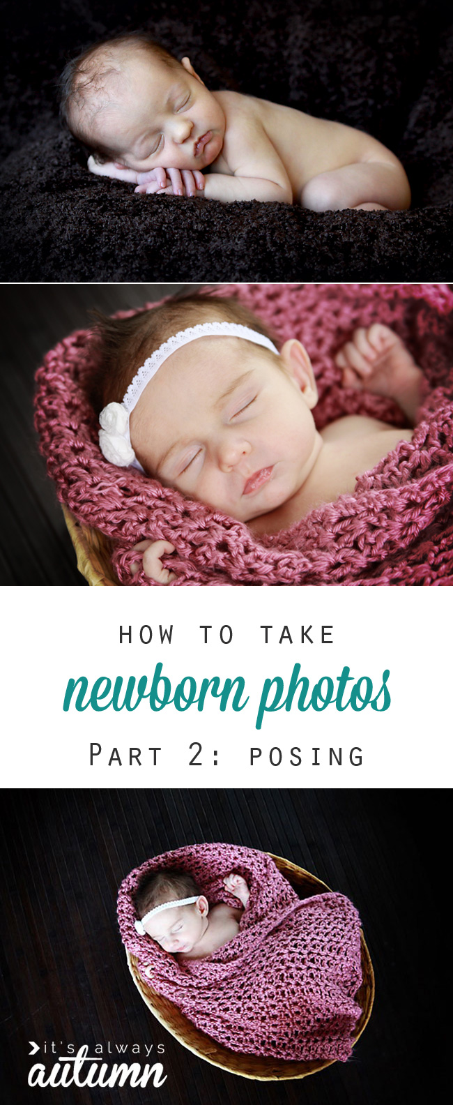 Collage of newborn baby photos