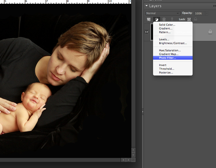 photo open in photoshop elements with photo filter selected