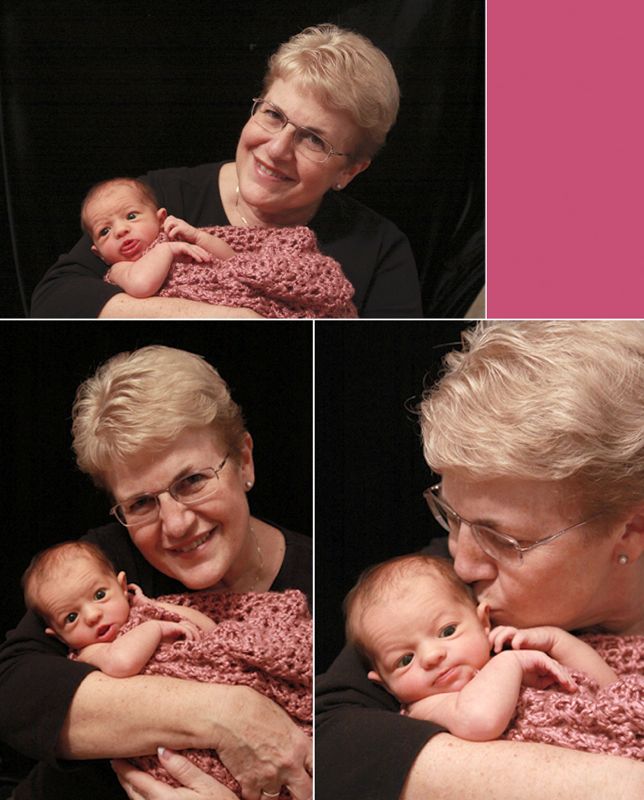 A grandma holding a baby