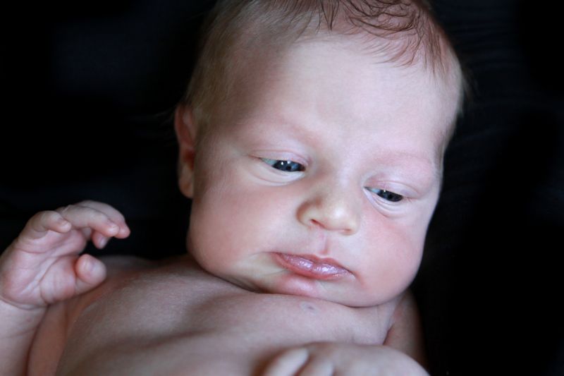 A close up of a baby