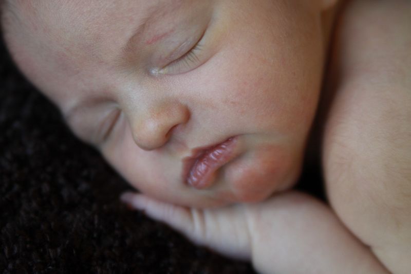 A close up of a baby