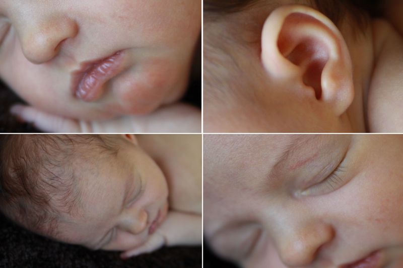 Close up newborn baby photos