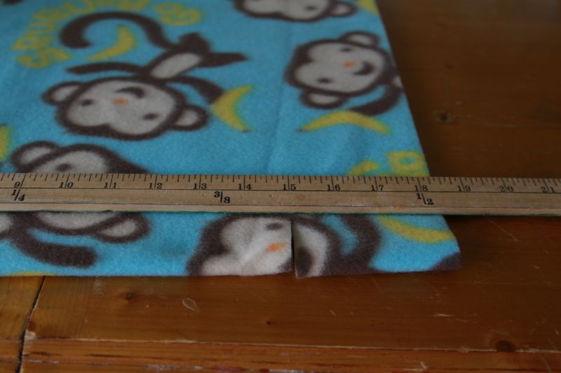 fleece fabric and a ruler