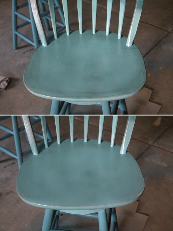 turquoise chair distressed