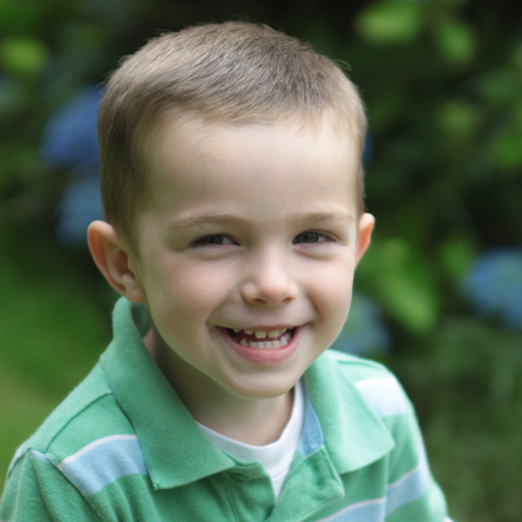 A little boy with a genuine smile