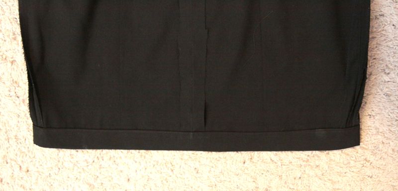 Bottom of skirt hemmed