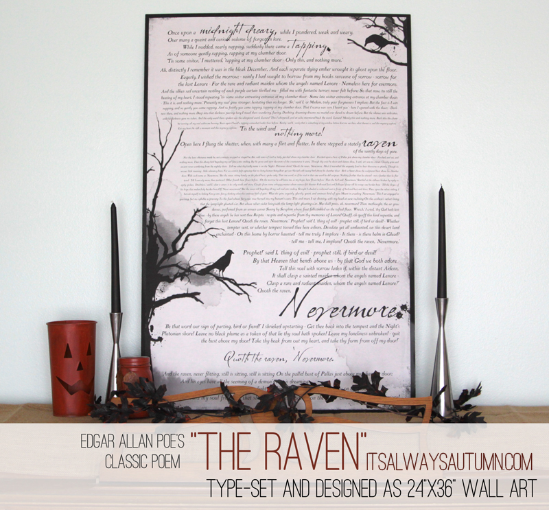 once upon a midnight dreary... halloween decoration - It's Always Autumn