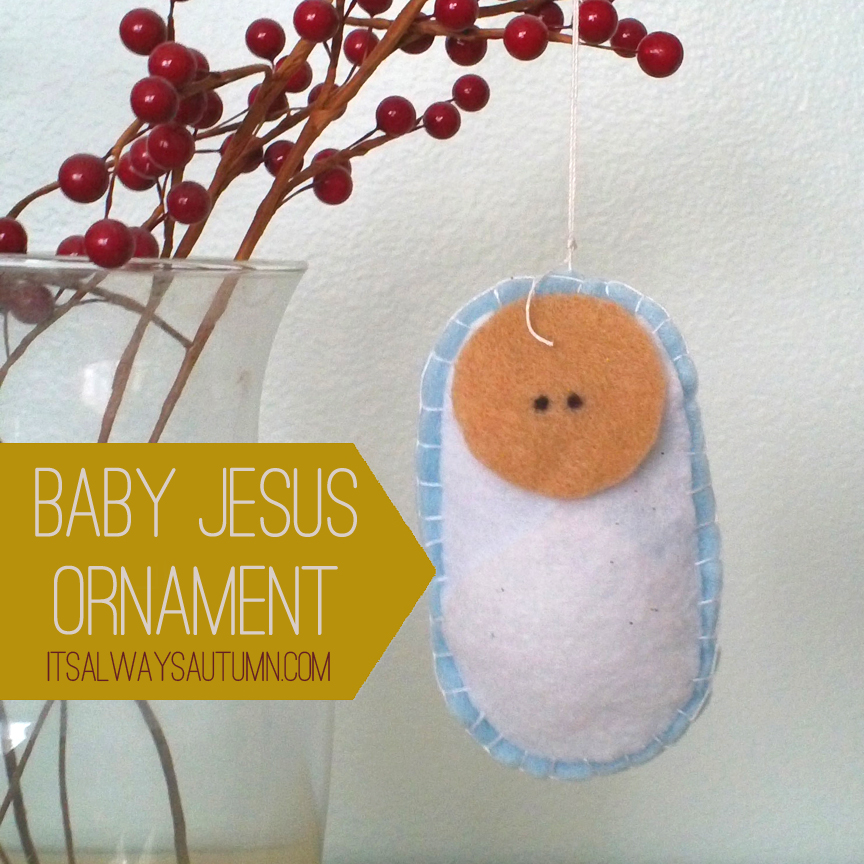 Baby Jesus ornament made from felt