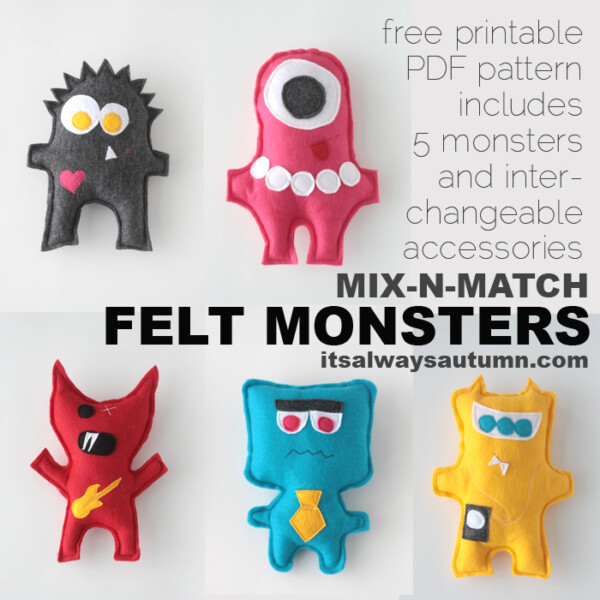 Handmade felt monsters