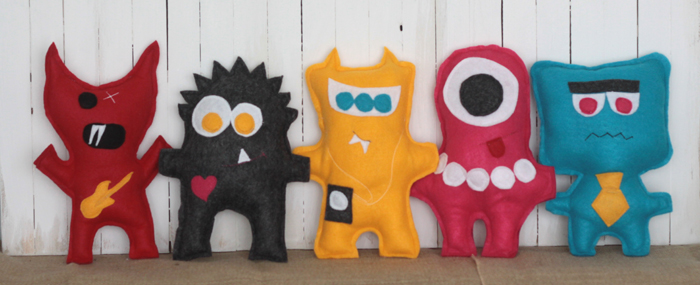 Handmade felt monsters for kids