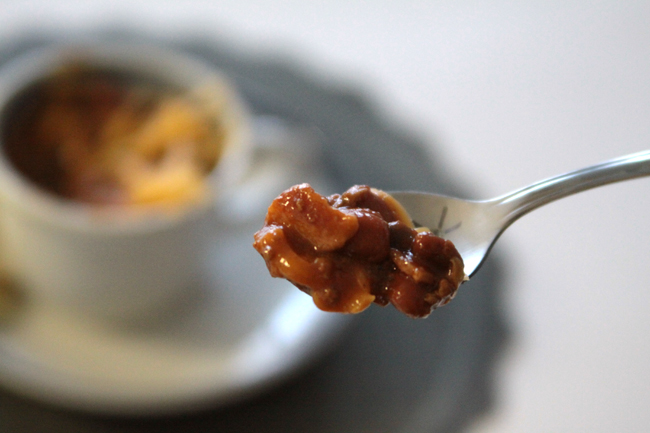 chili on a spoon