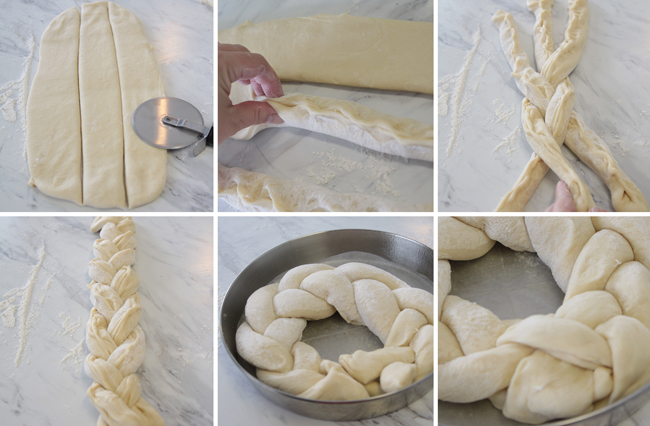 Steps for braiding bread dough