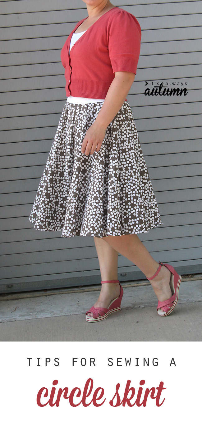 this circle skirt was made from a thrifted sheet! learn how easy it is to sew your own DIY circle skirt.