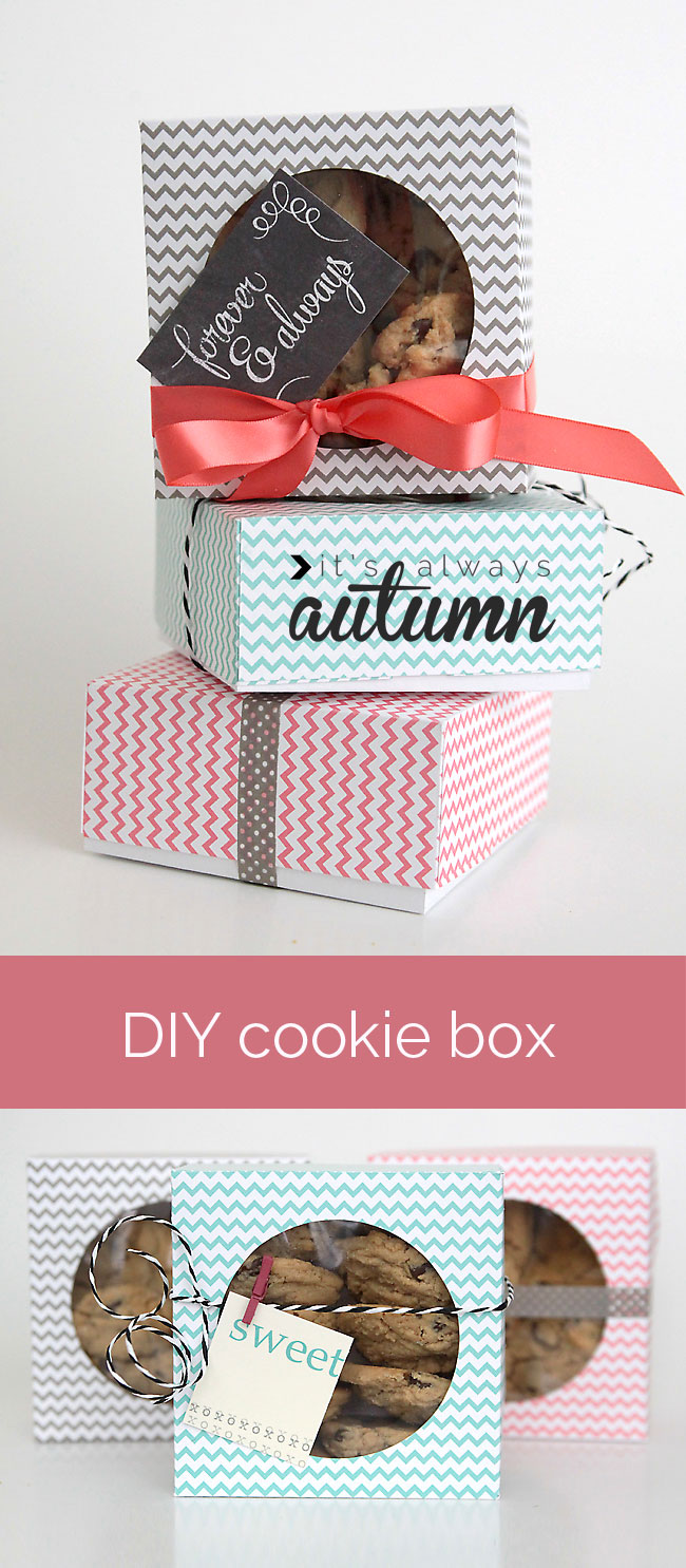 make an adorable box for gifting cookies from folded card stock