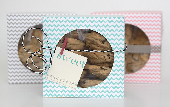 Cookies in a DIY paper treat box