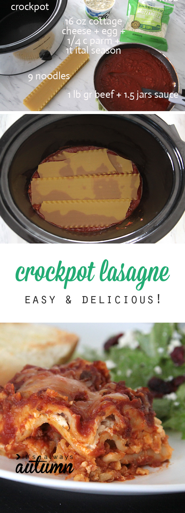 Crockpot Lasagne Recipe It S Always Autumn