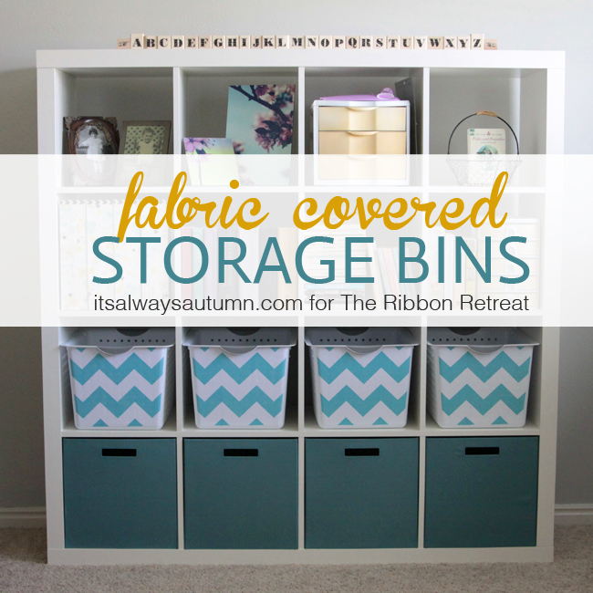Easy Diy Fabric Covered Storage Bins, Fabric Storage Bins For Shelves