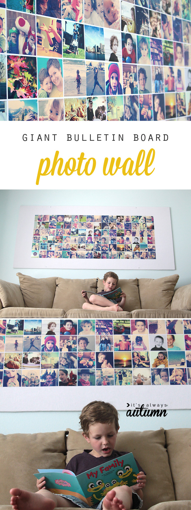 Giant DIY picture bulletin board for less than $20!