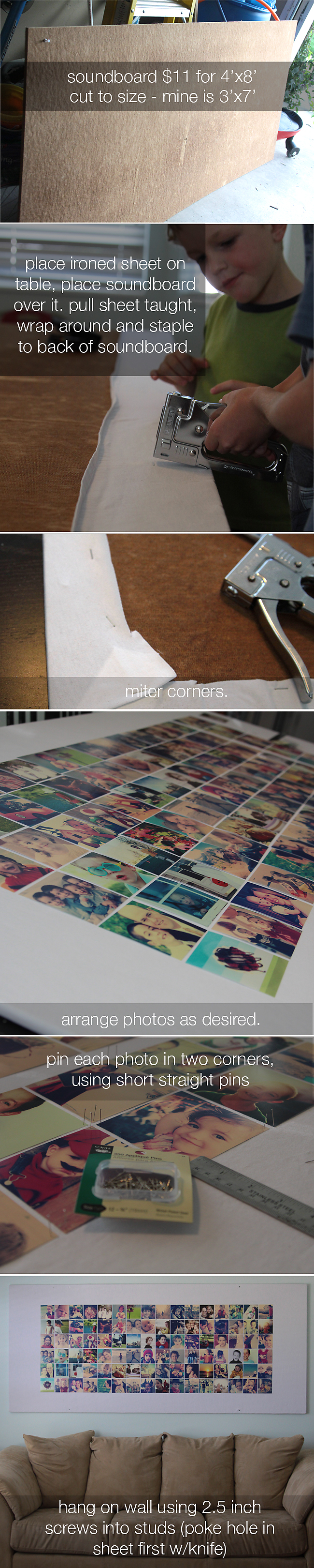 Love this giant DIY picture bulletin board you can build for only $10!