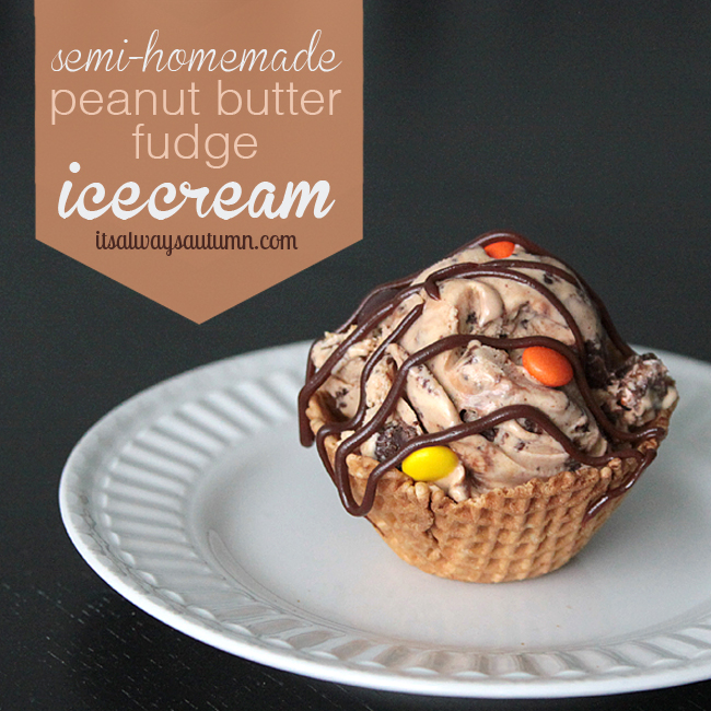 peanut butter fudge cookie ice cream {semihomemade} It's Always Autumn