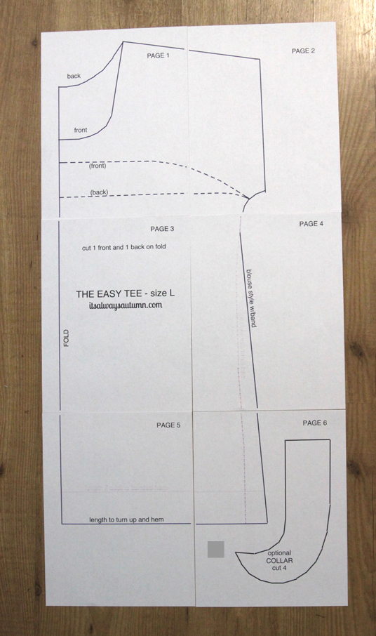 The easy tee sewing pattern