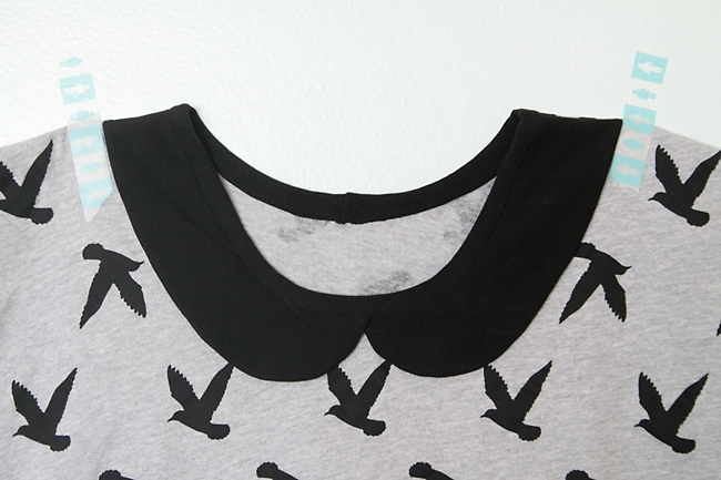 Completed peter pan collar and neckline