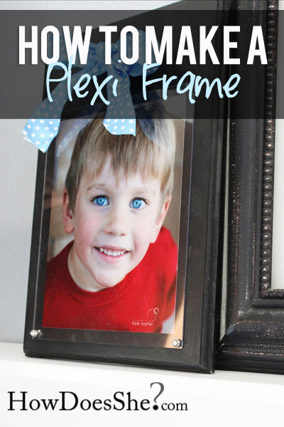 DIY picture frame made from wood plaque and plexiglass