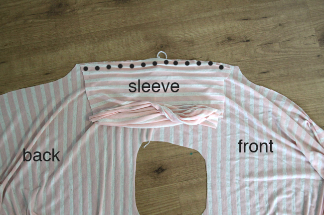 Sewing sleeve to armscye