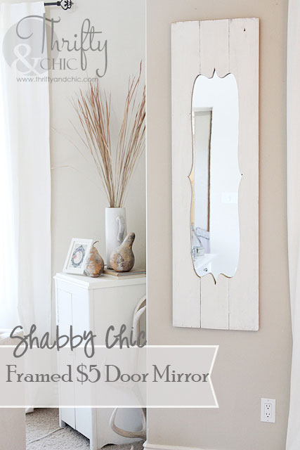 Planked wood mirror frame with cutout