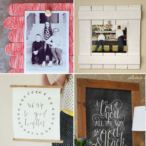Collage of DIY picture frame ideas