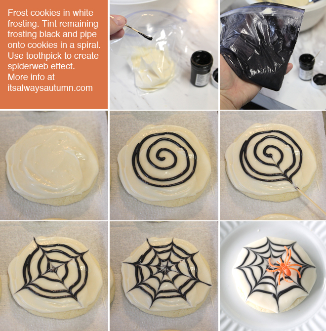 steps to make spiderweb sugar cookies