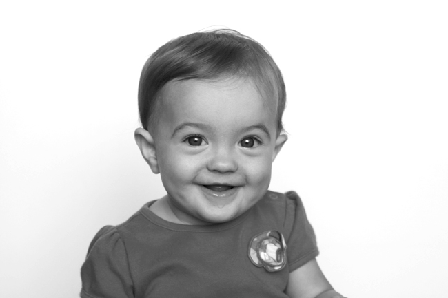 black and white baby photo