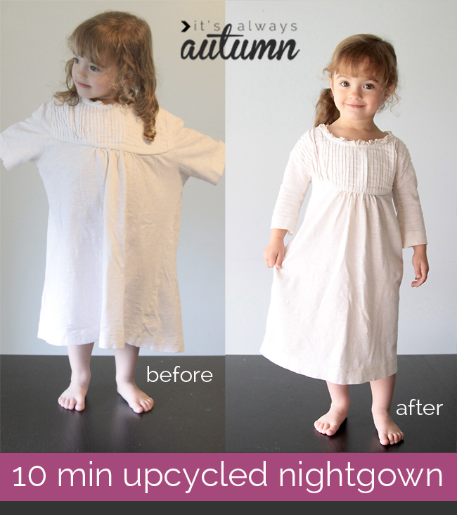 white girls' homemade sewn nightgown pajamas