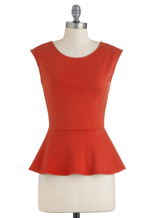 Red peplum shirt