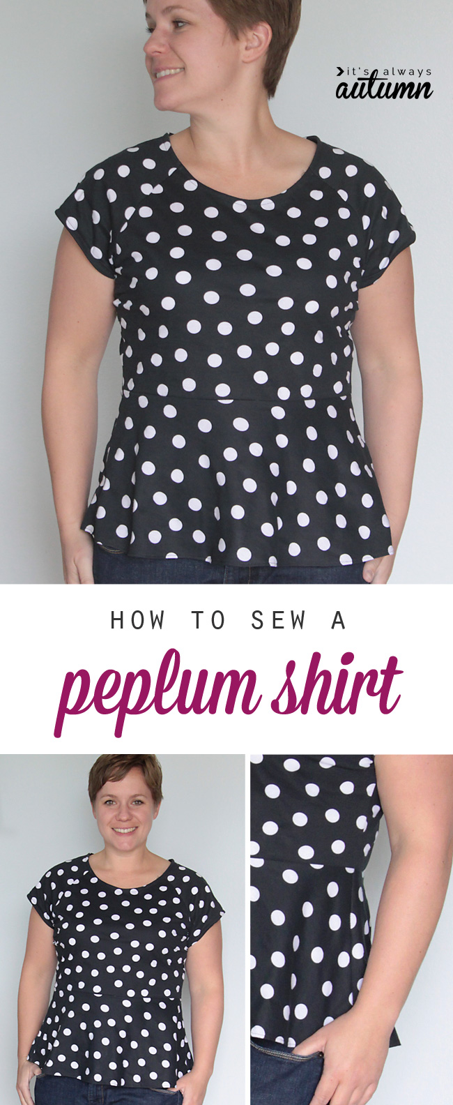 how to make a peplum top | easy sewing tutorial | women's peplum shirt