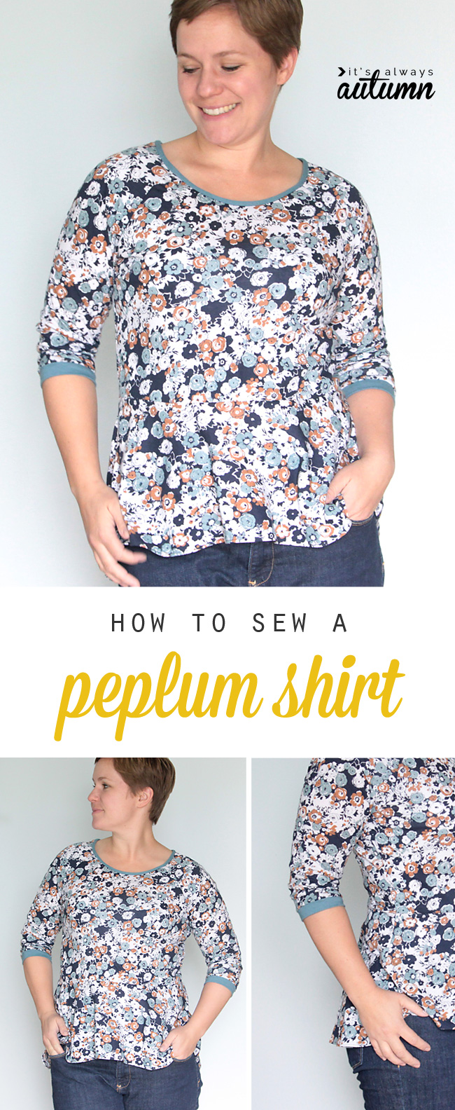 how to make a peplum top | easy sewing tutorial | women's peplum shirt