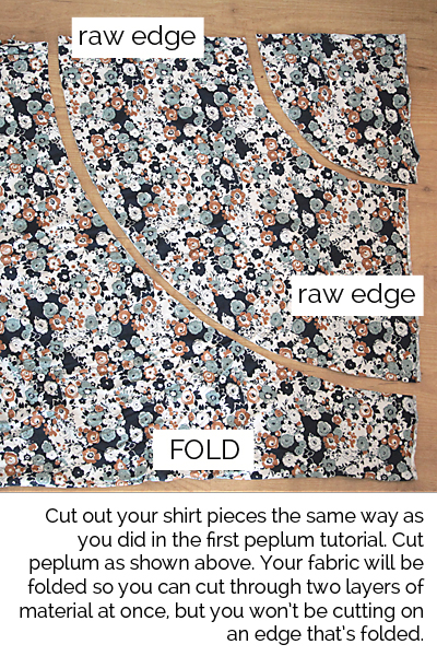 cut out pattern for peplum shirt