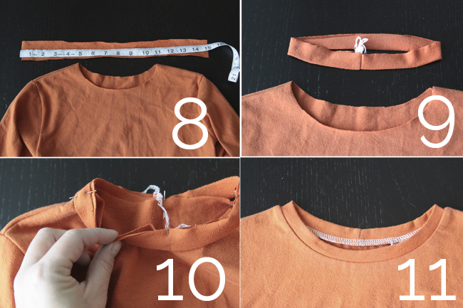 Finishing neckline with neckbinding 