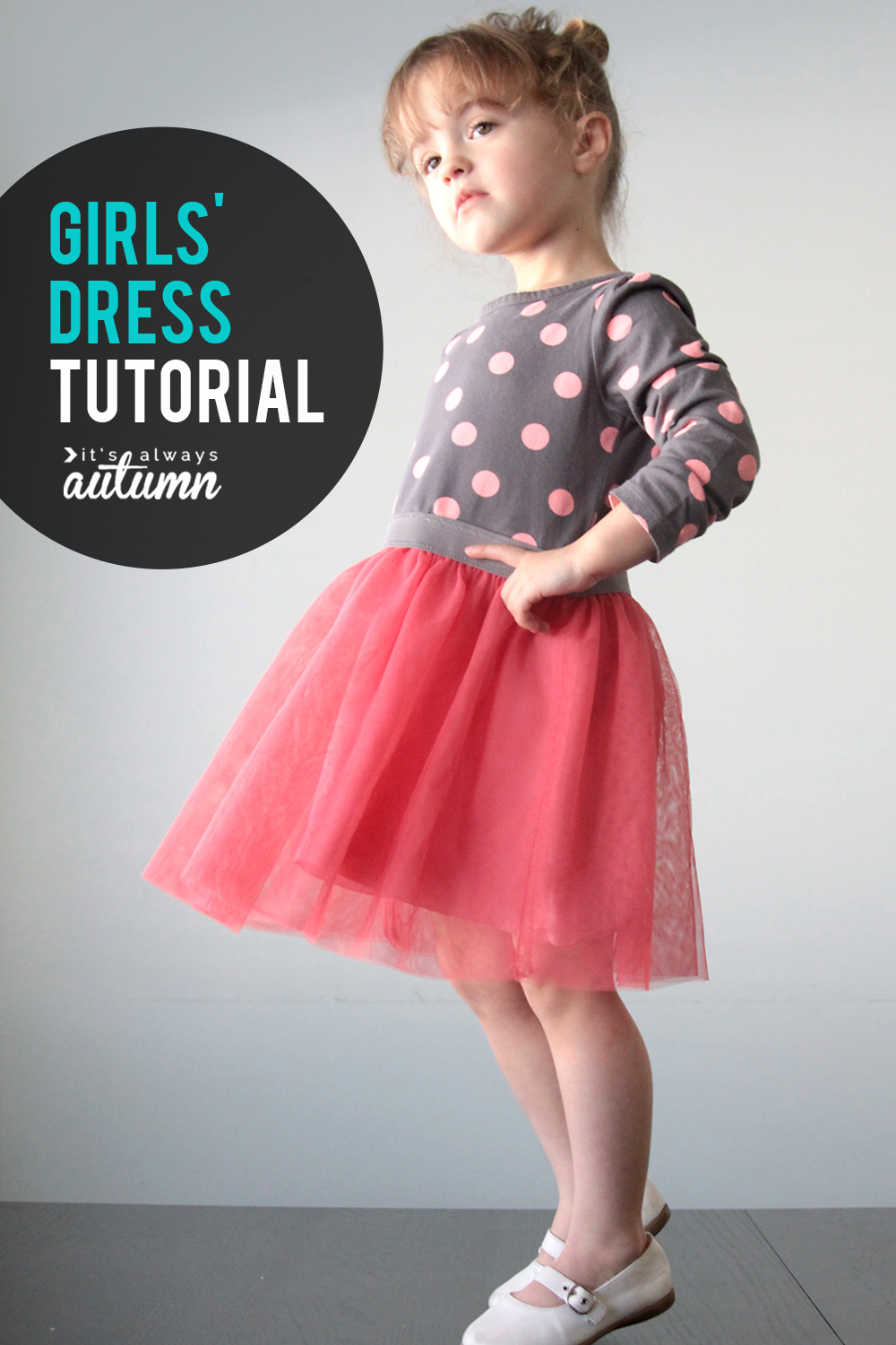 How to make a girls tutu dress from a t-shirt! Easy sewing tutorial for this cute ballet dress.