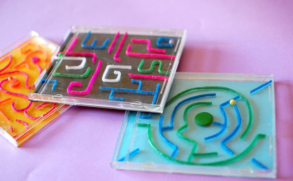 Mazes made from CD cases